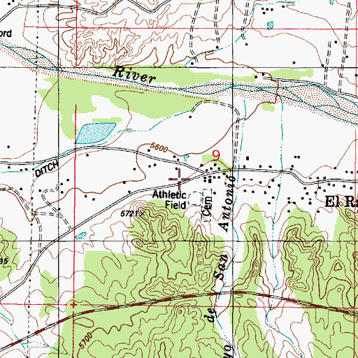 Topographic Map of San Antonio Ditch, NM