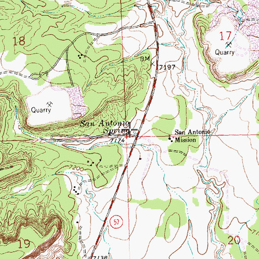 Topographic Map of San Antonio Spring, NM