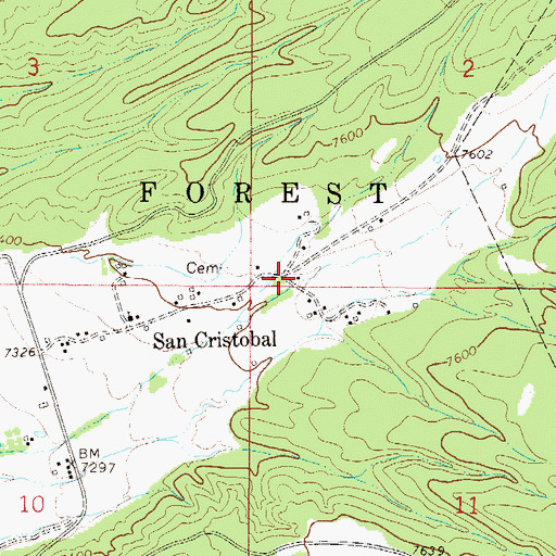 Topographic Map of San Cristobal, NM