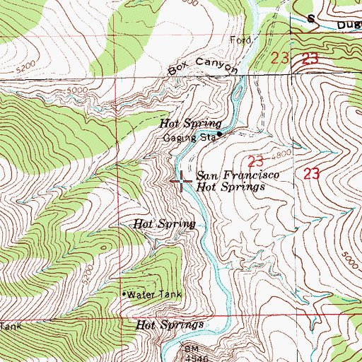 Topographic Map of San Francisco Hot Springs, NM