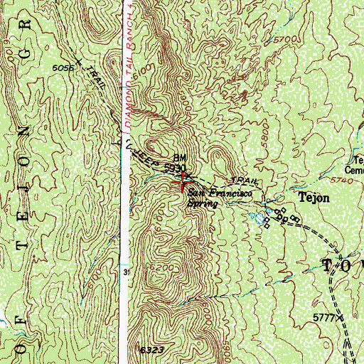 Topographic Map of San Francisco Spring, NM
