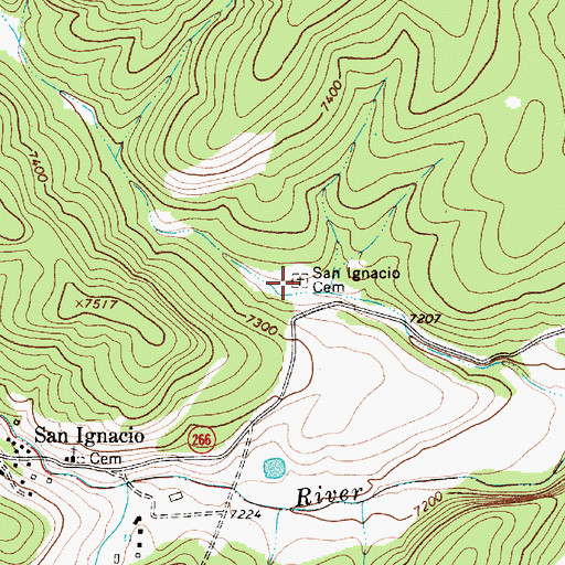 Topographic Map of San Ignacio Cemetery, NM