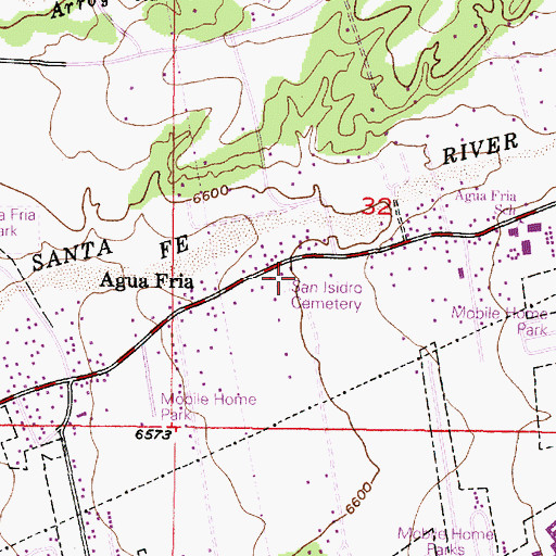 Topographic Map of San Isidro Cemetery, NM