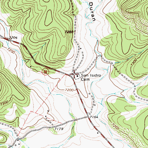 Topographic Map of San Isidro Cemetery, NM