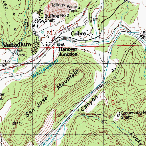 Topographic Map of San Jose Mountain, NM