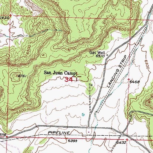 Topographic Map of San Juan Camp, NM