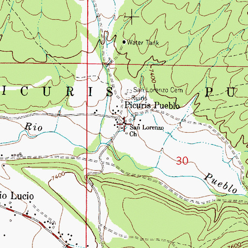 Topographic Map of San Lorenzo Church, NM