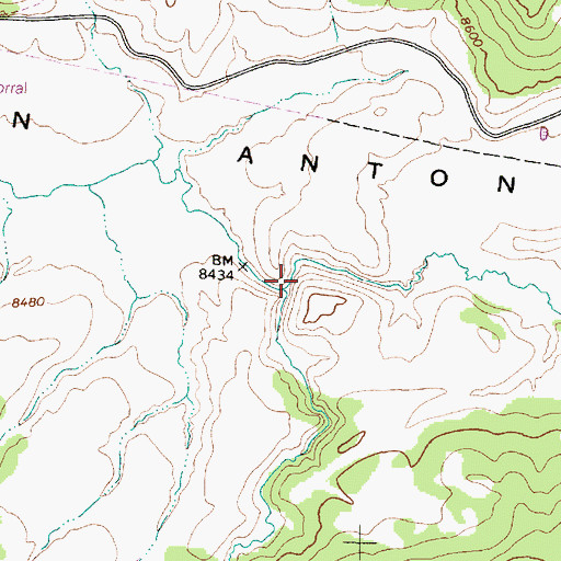 Topographic Map of San Luis Creek, NM