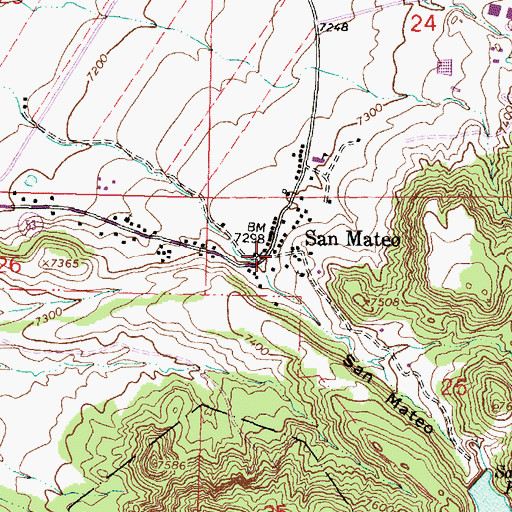 Topographic Map of San Mateo, NM