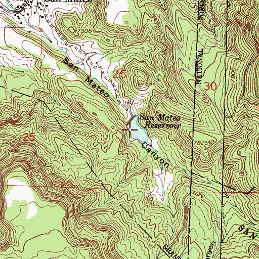 Topographic Map of San Mateo Reservoir, NM
