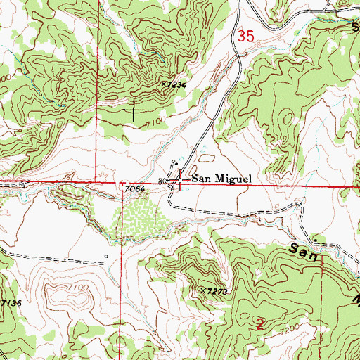 Topographic Map of San Miguel, NM
