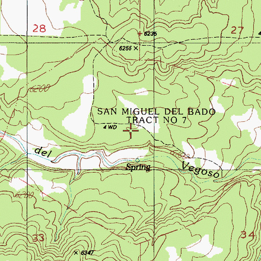 Topographic Map of San Miguel Del Bado Tract Number 7, NM