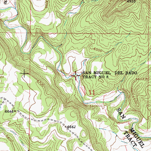 Topographic Map of San Miguel Del Bado Tract Number 8, NM