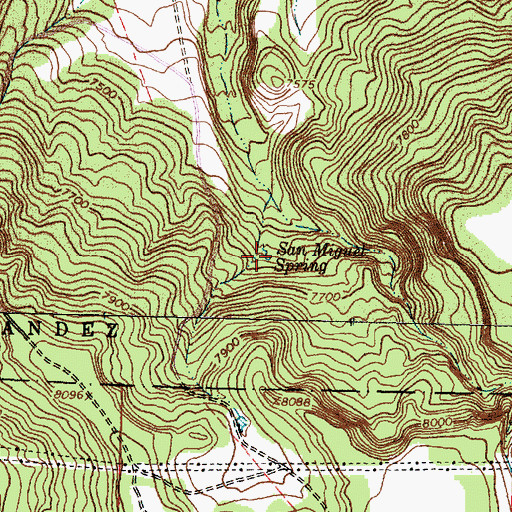 Topographic Map of San Miguel Spring, NM
