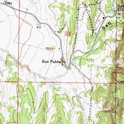 Topographic Map of San Pablo, NM