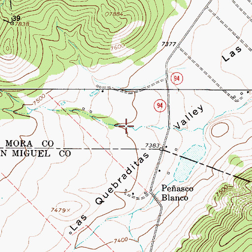 Topographic Map of Sanchez Canyon, NM