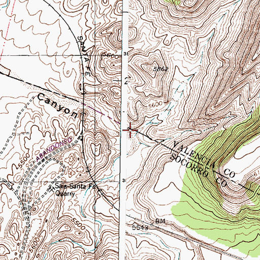 Topographic Map of Sand Canyon, NM