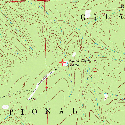 Topographic Map of Sand Canyon Tank, NM