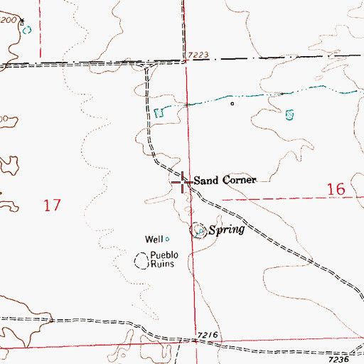 Topographic Map of Sand Corner, NM