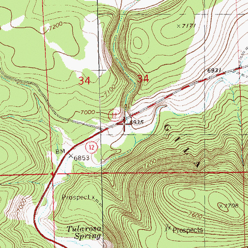 Topographic Map of Sand Flat Canyon, NM