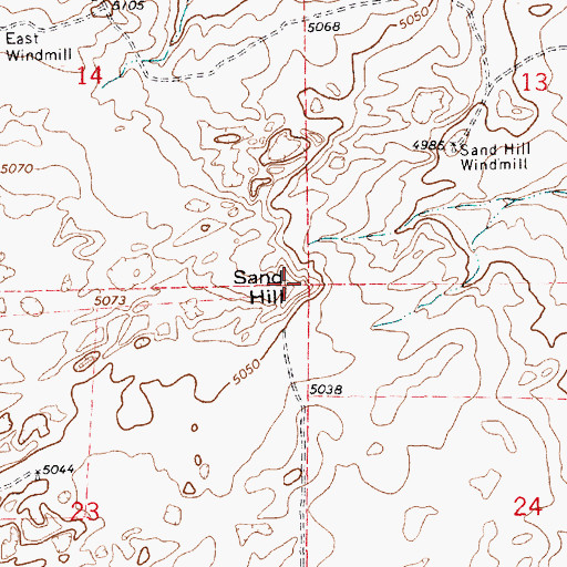 Topographic Map of Sand Hill, NM