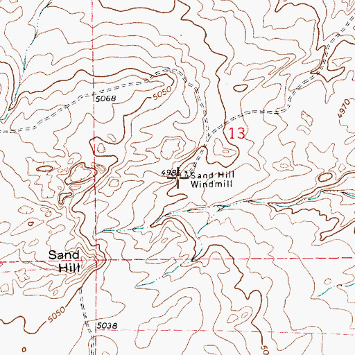 Topographic Map of Sand Hill Windmill, NM