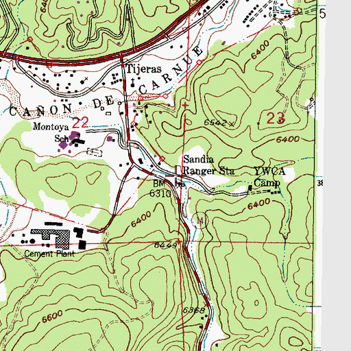 Topographic Map of Sandia Ranger Station, NM