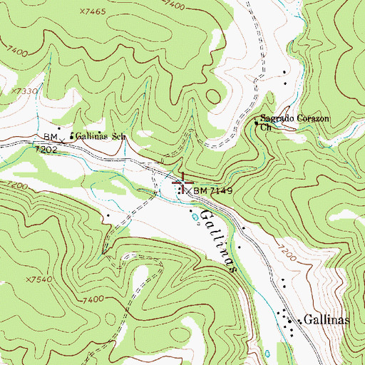 Topographic Map of Sandoval Canyon, NM