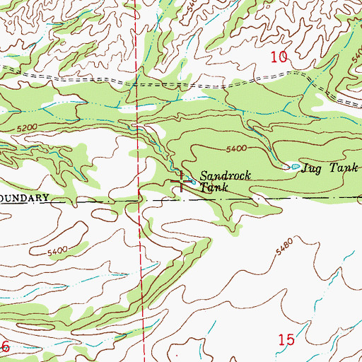 Topographic Map of Sandrock Tank, NM