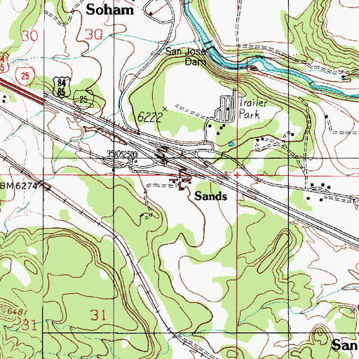 Topographic Map of Sands, NM