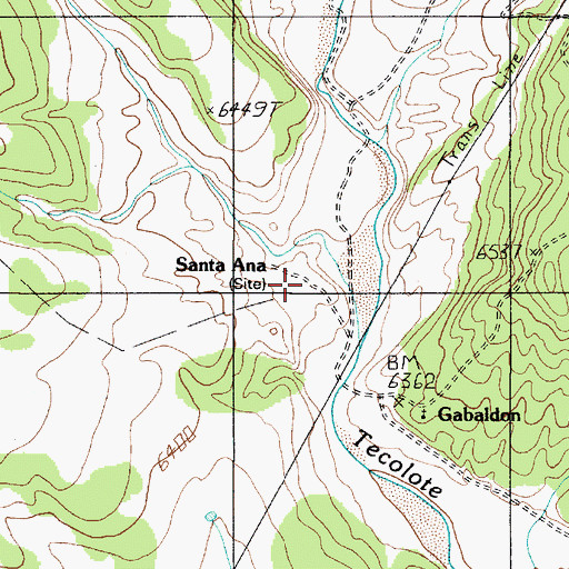 Topographic Map of Santa Ana, NM