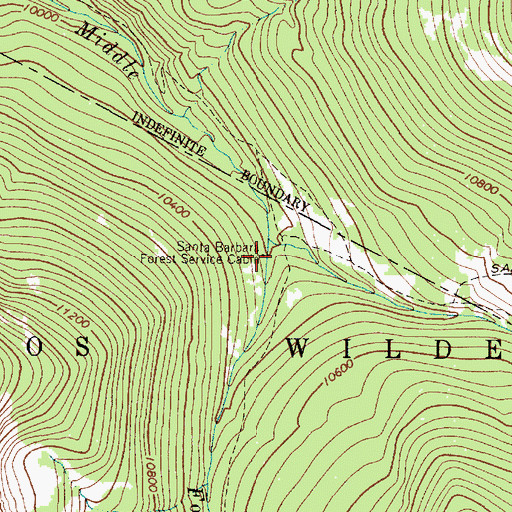 Topographic Map of Santa Barbara Forest Service Cabin, NM
