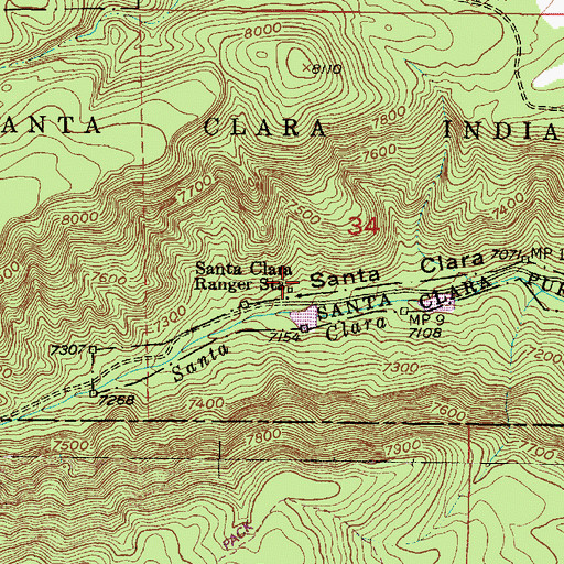 Topographic Map of Santa Clara Ranger Station, NM