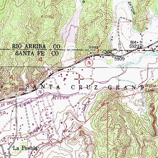 Topographic Map of Santa Cruz Grant, NM