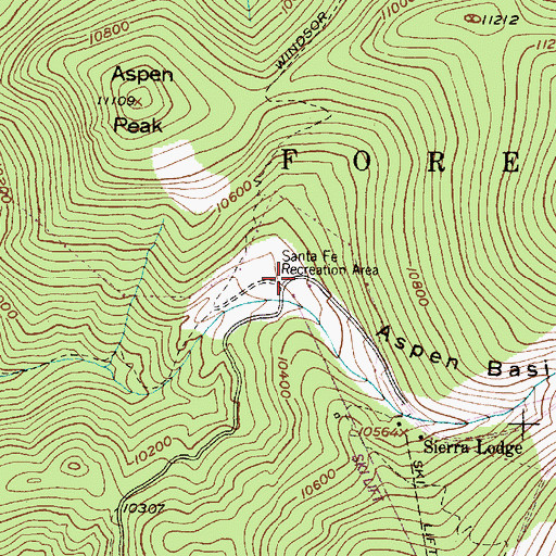 Topographic Map of Santa Fe Recreation Area, NM