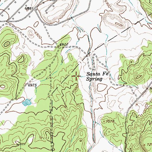 Topographic Map of Santa Fe Spring, NM
