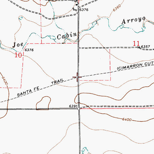 Topographic Map of Santa Fe Trail, NM