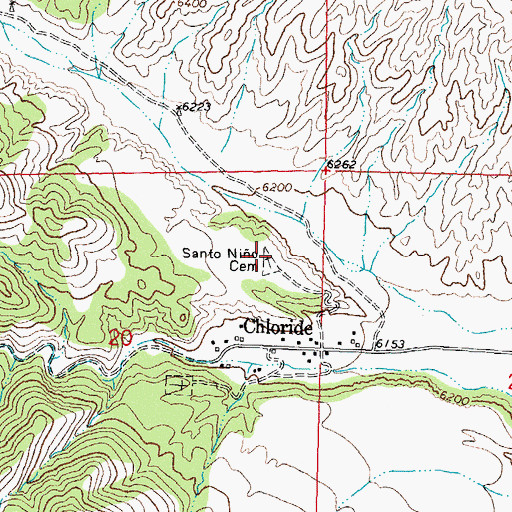 Topographic Map of Santa Nio Cemetery, NM