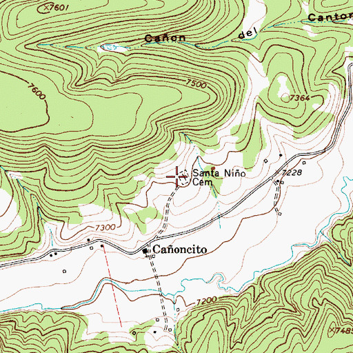 Topographic Map of Santa Nio Cemetery, NM