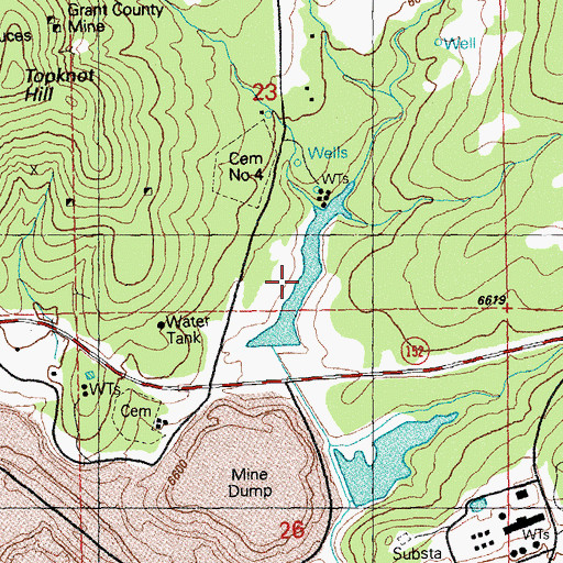 Topographic Map of Santa Rita Creek, NM