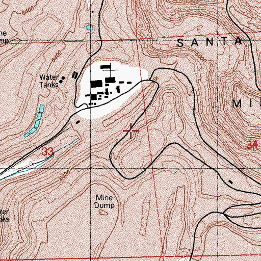 Topographic Map of Santa Rita Station, NM