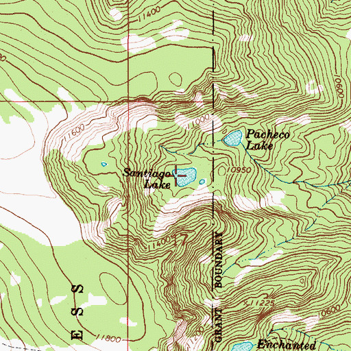 Topographic Map of Santiago Lake, NM