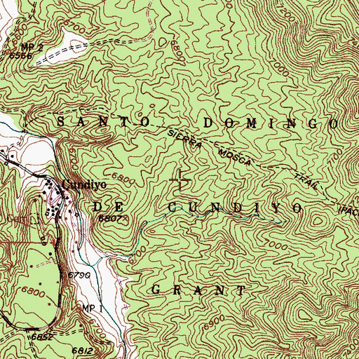 Topographic Map of Santo Domingo De Cundiyo Grant, NM