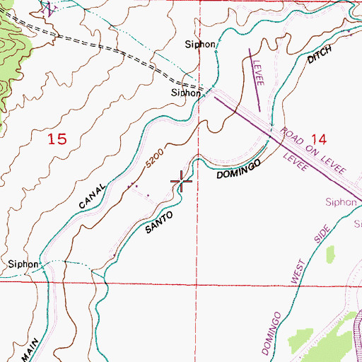 Topographic Map of Santo Domingo Ditch, NM