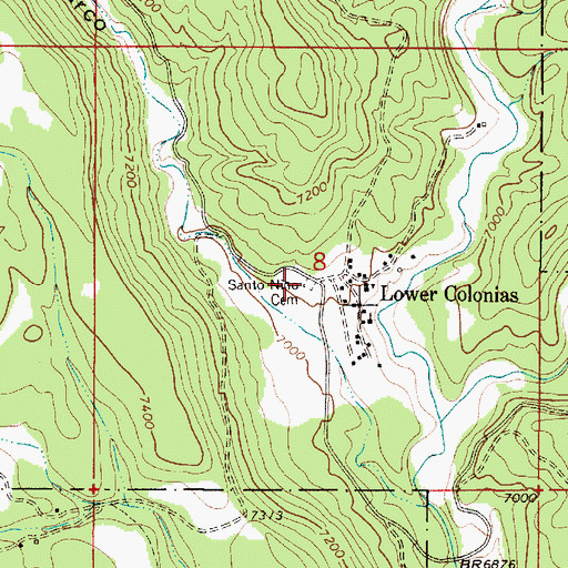 Topographic Map of Santo Nio Cemetery, NM