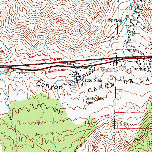 Topographic Map of Santo Nio Church, NM