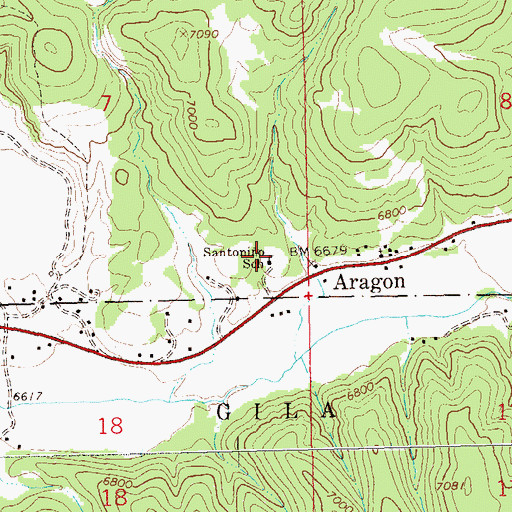 Topographic Map of Santonino School, NM