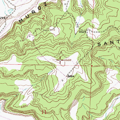 Topographic Map of Santos Mesa, NM