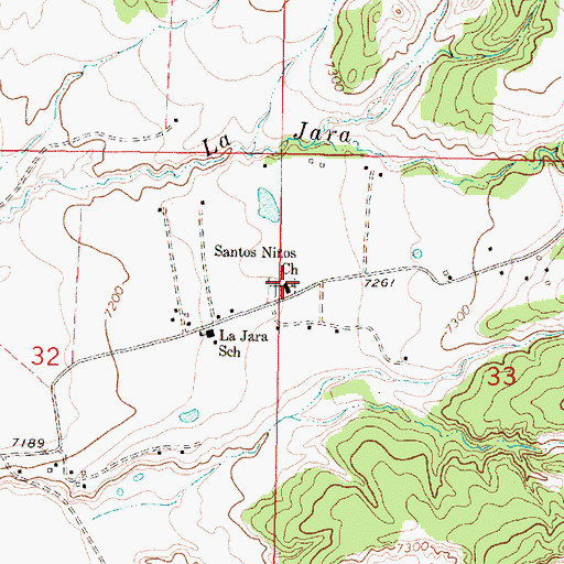 Topographic Map of Santos Ninos Church, NM