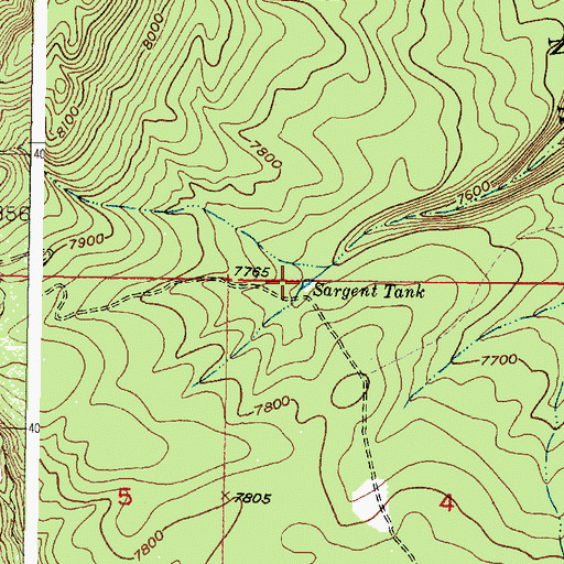 Topographic Map of Sargent Tank, NM
